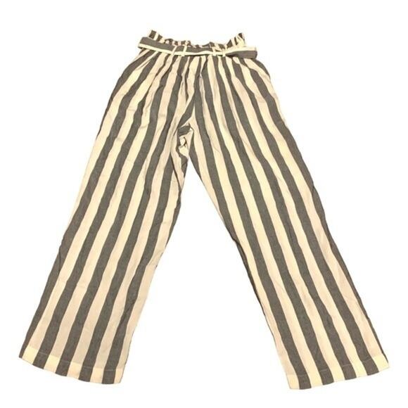 NWT American Eagle Pant High Waist Paper Bag Striped Coastal Size Small - Picture 3 of 9